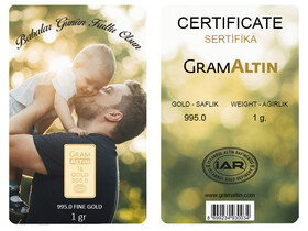KİŞİYE ÖZEL GRAMALTIN - BABALAR GÜNÜ 1 GRAM 24 AYAR ÖZEL GRAMALTIN