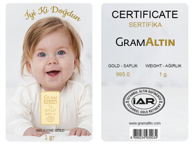 KİŞİYE ÖZEL GRAMALTIN - DOĞUM GÜNÜ 1 GRAM 24 AYAR ÖZEL GRAMALTIN