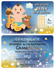  - Erkek Bebek 1 gr 24 Ayar Kişiye Özel Altın