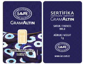 KİŞİYE ÖZEL GRAMALTIN - NAZAR BONCUKLU 1 GRAM 24 AYAR KİŞİYE ÖZEL GRAMALTIN (KOYU RENK)